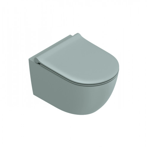 Catalano SFERA Унитаз подвесной 50x35, безободковый, смыв Tornado, покрытие Twinglaze+, без крепежа, цвет Aqua Satinato