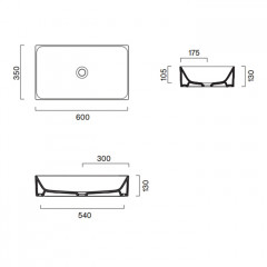 Catalano PREMIUM Раковина 60x35 накладная, без отв. под смеситель, покрытие Cataglaze+, цвет белый матовый
