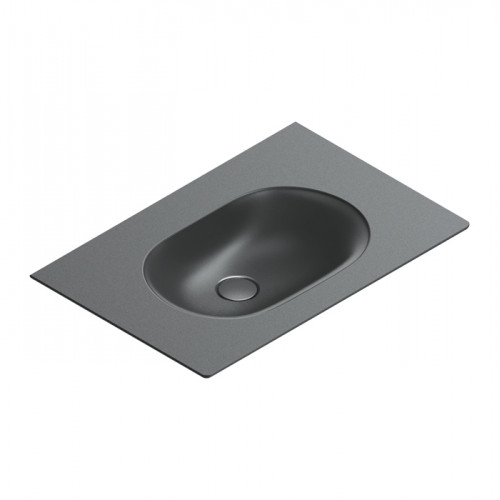 Catalano SFERA Раковина консоль 75x50, без отв. под смеситель, покрытие Cataglaze+, цвет черный матовый