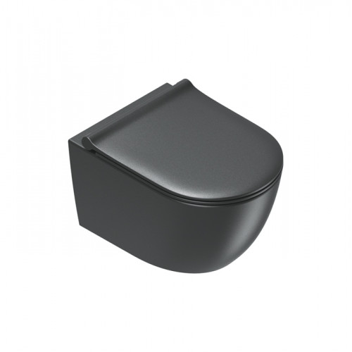 Catalano SFERA Унитаз подвесной 50x35, безободковый, смыв Tornado, покрытие Twinglaze+, без крепежа, цвет черный матовый