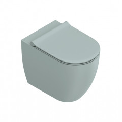 Catalano SFERA Унитаз напольный 55x35, безободковый, универс.слив, смыв Tornado, покрытие Twinglaze+, без крепежа, цвет Aqua Satinato