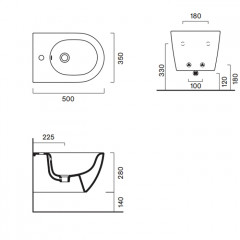 Catalano SFERA Биде подвесное 50x35, с 1 отв. под смеситель, покрытие Cataglaze+, без крепежа, цвет белый глянцевый