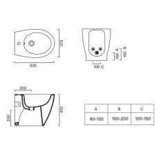 Catalano Italy Биде напольное 52x37, с 1 отв. под смеситель, покрытие Cataglaze+, без крепежа, цвет белый глянцевый