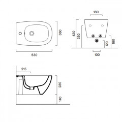 Catalano Alvea Биде подвесное 53x36, с 1 отв. под смеситель, покрытие Cataglaze+, без крепежа, цвет белый глянцевый