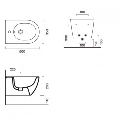 Catalano SFERA Биде подвесное 50x35, с 1 отв. под смеситель, покрытие Cataglaze+, без крепежа, цвет Aqua Satinato