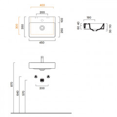 Catalano GREEN Раковина 45x35, с 1 отв. под смеситель, покрытие Cataglaze+, цвет белый глянцевый