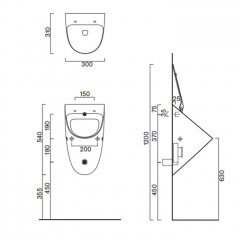 Catalano Писсуар без отв. под крышку Rimless 54x30, покрытие Cataglaze+, цвет белый глянцевый