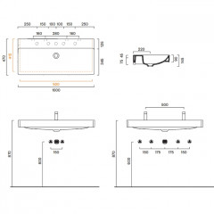 Catalano GREEN Раковина 100x47, с 1 отв. под смеситель, покрытие Cataglaze+, цвет белый глянцевый