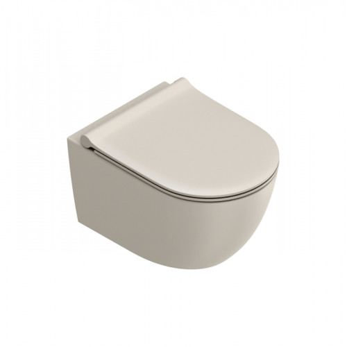 Catalano SFERA Унитаз подвесной 50x35, безободковый, смыв Tornado, покрытие Twinglaze+, без крепежа, цвет Sabbia Satinato