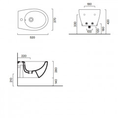 Catalano Italy Биде подвесное 52x37, с 1 отв. под смеситель, покрытие Cataglaze+, без крепежа, цвет белый глянцевый