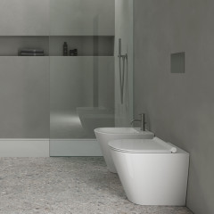 Catalano ZERO Биде напольное 55x35, с 1 отв. под смеситель, покрытие Cataglaze+, без крепежа, цвет белый глянцевый