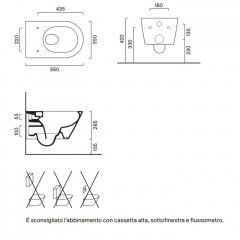 Catalano Zero Унитаз подвесной 55x35, безободковый, смыв Tornado, покрытие Twinglaze+, без крепежа, цвет Tortora Satinato