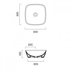 Catalano ALVEA Раковина 40x40 накладная, без отв. под смеситель, покрытие Cataglaze+, цвет Tortora Satinato