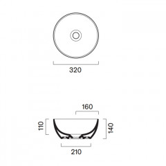 Catalano SFERA Раковина 32 h14 накладная, без отв. под смеситель, покрытие Cataglaze+, цвет Aqua Satinato