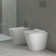 Catalano ZERO Биде напольное 55x35, с 1 отв. под смеситель, покрытие Cataglaze+, без крепежа, цвет белый глянцевый