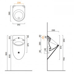 Catalano Писсуар без отв. под крышку 61x31, покрытие Cataglaze+, цвет белый глянцевый