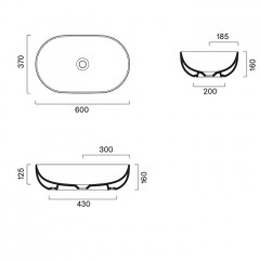 Catalano SFERA Раковина 60x37 h16 накладная, без отв. под смеситель, покрытие Cataglaze+, цвет Lino Satinato