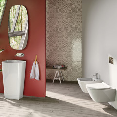 Catalano GREEN Раковина 55x38 h85 свободностоящая, без отв. под смеситель, покрытие Cataglaze+, слив в пол, цвет белый глянцевый