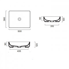 Catalano GREEN Раковина 50x38 накладная, без отв. под смеситель, покрытие Cataglaze+, цвет белый глянцевый