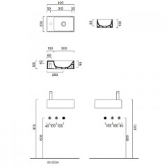 Catalano PREMIUM Раковина 40x23, с 1 отв. под смеситель, покрытие Cataglaze+ , цвет белый матовый