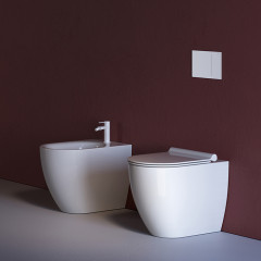 Catalano SFERA Унитаз напольный 55x35, безободковый, универс.слив, смыв Tornado, покрытие Cataglaze+, без крепежа, цвет белый глянцевый