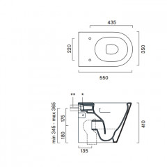 Catalano ZERO Унитаз напольный 55x35, безободковый, универс.слив, смыв Tornado, покрытие Cataglaze+, без крепежа, цвет белый глянцевый