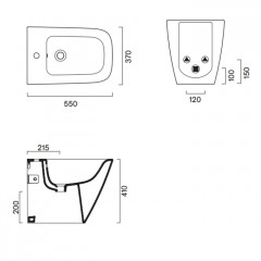 Catalano GREEN Биде напольное 55x37, с 1 отв. под смеситель, покрытие Cataglaze+, без крепежа, цвет белый глянцевый