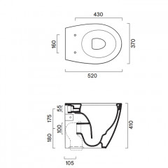 Catalano Italy Унитаз напольный 52x37, безободковый, универс.слив, смыв Tornado, покрытие Cataglaze+, без крепежа, цвет белый глянцевый