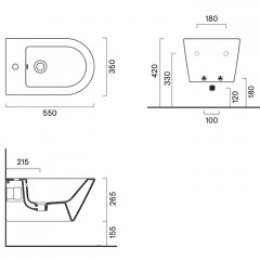 Catalano ZERO Биде подвесное 55x35, с 1 отв. под смеситель, покрытие Cataglaze+, без крепежа, цвет белый глянцевый