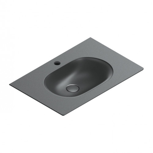 Catalano SFERA Раковина консоль 75x50, с 1 отв. под смеситель, покрытие Cataglaze+ , цвет черный матовый