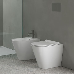 Catalano ZERO Унитаз напольный 55x35, безободковый, универс.слив, смыв Tornado, покрытие Cataglaze+, без крепежа, цвет белый глянцевый