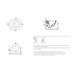 Catalano ZERO Унитаз подвесной 50x35, безободковый, смыв Tornado, покрытие Cataglaze+, без крепежа, цвет белый глянцевый