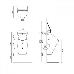 Catalano Писсуар без отв. под крышку Rimless 64x32, покрытие Cataglaze+, цвет белый глянцевый