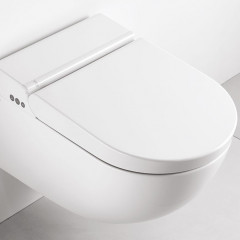 Catalano Cataclean Унитаз подвесной 59x38 с крышкой-биде, покрытие Cataglaze+, цвет белый глянцевый