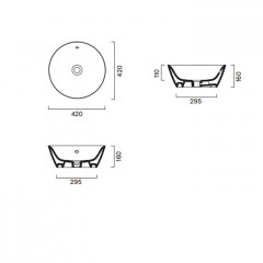 Catalano ITALY Раковина 42 накладная, без отв. под смеситель, покрытие Cataglaze+, цвет белый глянцевый