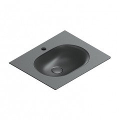 Catalano SFERA Раковина консоль 60x50, с 1 отв. под смеситель, покрытие Cataglaze+ , цвет черный матовый