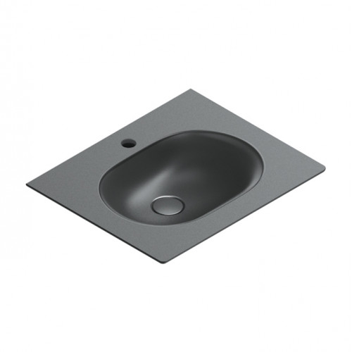 Catalano SFERA Раковина консоль 60x50, с 1 отв. под смеситель, покрытие Cataglaze+ , цвет черный матовый