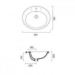 Catalano Italy Раковина 61x51 встраиваемая, с 1 отв. под смеситель, покрытие Cataglaze+, цвет белый глянцевый