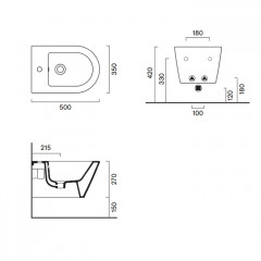 Catalano ZERO Биде подвесное 50x35, с 1 отв. под смеситель, покрытие Cataglaze+, без крепежа, цвет белый глянцевый