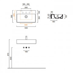 Catalano PREMIUM Раковина 55x35, без отв. под смеситель, покрытие Cataglaze+, цвет белый глянцевый