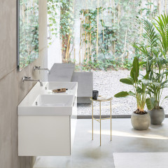 Catalano ZERO Раковина 125x50 двойная, без отв. под смеситель, покрытие Cataglaze+, цвет белый глянцевый