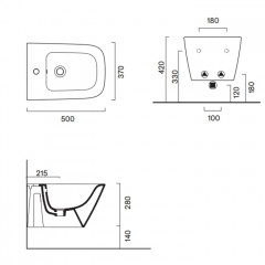 Catalano GREEN Биде подвесное 50x37, с 1 отв. под смеситель, покрытие Cataglaze+, без крепежа, цвет белый глянцевый