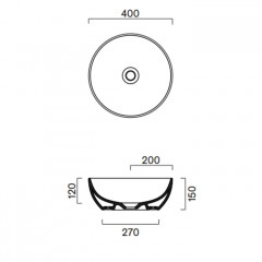 Catalano GREEN Раковина 40 h15 накладная, без отв. под смеситель, покрытие Cataglaze+, цвет белый глянцевый