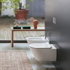 Catalano Zero Унитаз подвесной 55x35, безободковый, смыв Tornado, покрытие Cataglaze+, без крепежа, цвет белый глянцевый