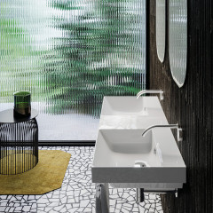 Catalano ZERO Раковина 125x50 двойная, без отв. под смеситель, покрытие Cataglaze+, цвет белый глянцевый