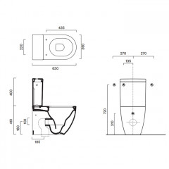 Catalano SFERA Унитаз моноблок 63x36, безободковый, покрытие Cataglaze+, без крепежа, цвет белый глянцевый