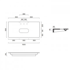 Catalano Столешница керамическая 100x50, с отверстием , цвет белый матовый