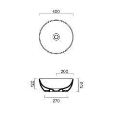Catalano GREEN Раковина 40 h15 накладная, без отв. под смеситель, покрытие Cataglaze+, цвет Aqua Satinato