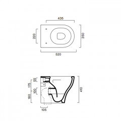 Catalano Sfera Унитаз напольный 52x35, безободковый, универс.слив, смыв Tornado, покрытие Cataglaze+, без крепежа, цвет белый глянцевый