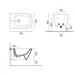 Catalano GREEN Биде подвесное 55x37, с 1 отв. под смеситель, покрытие Cataglaze+, без крепежа, цвет белый глянцевый